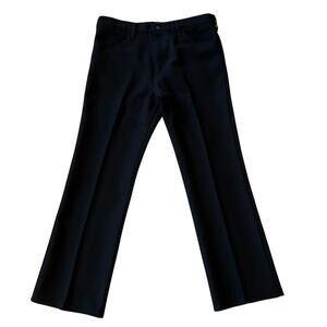 Vtg Wrangler 82BK Slim Fit Dress Pants Mens 36x31 Black Straight Polyester USA